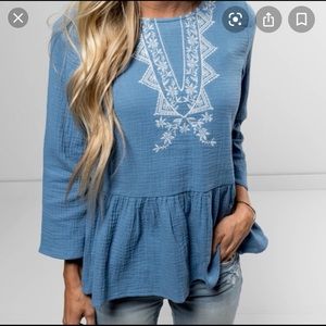 Stevie Hender Gauzey Cotton Boho Blouse